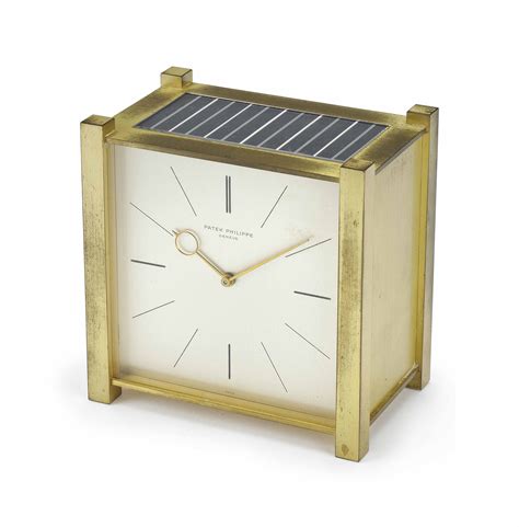 patek philippe solar clock 1965 price|Patek Philippe. A gilt brass square.